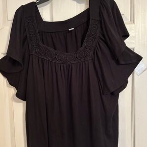 Old Navy Black Blouse with Ruffle Sleeves Size 4x